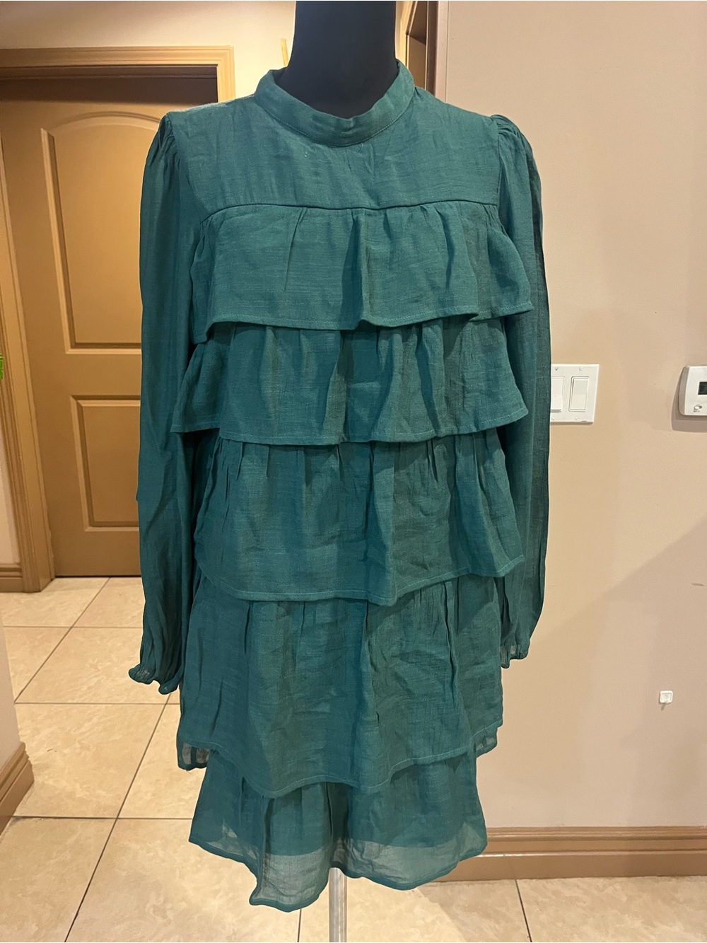 ANDREE BY UNIT Teal Tiered Mini Dress